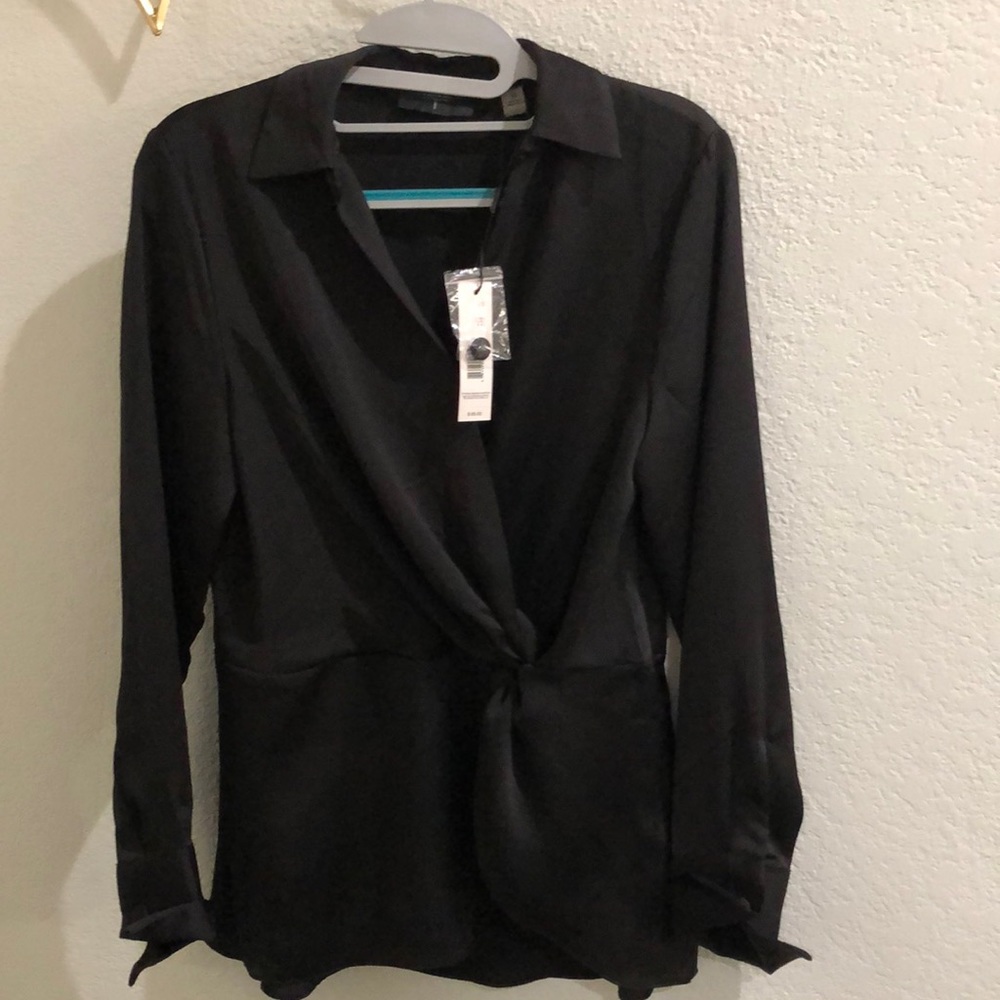 Tahari black blouse XS